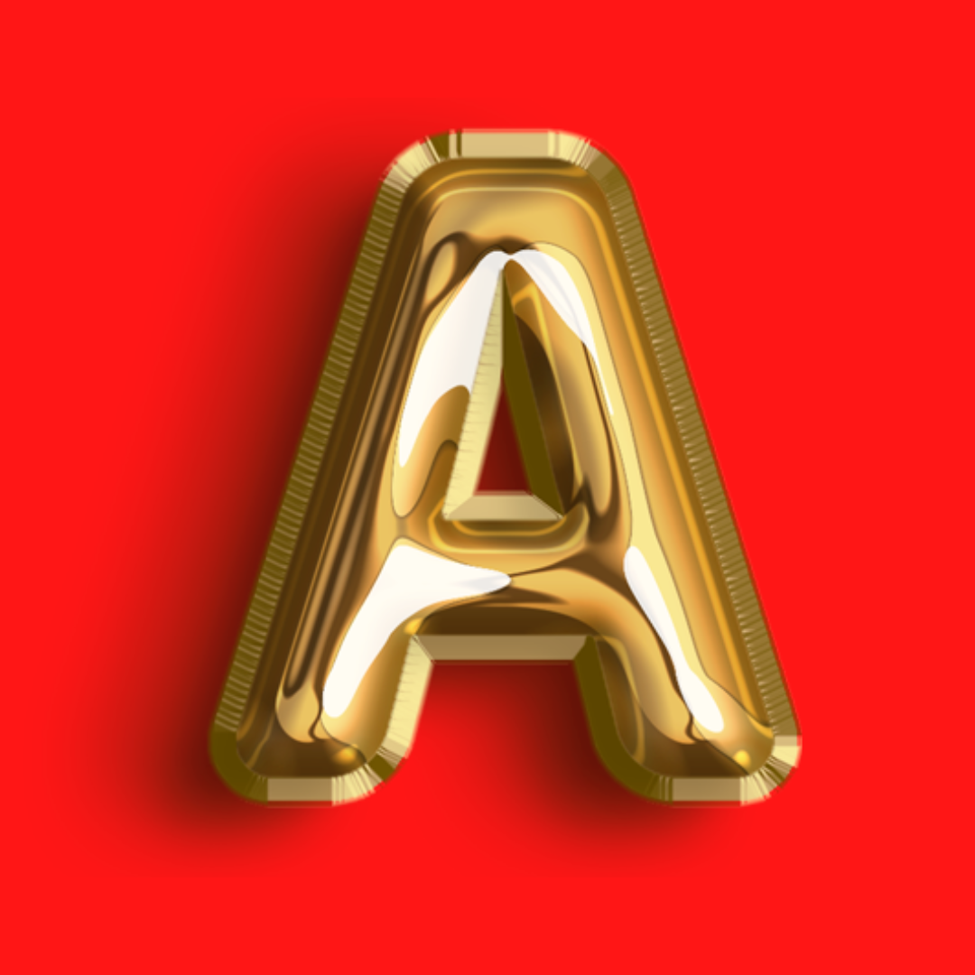Ballon shaped as letter A