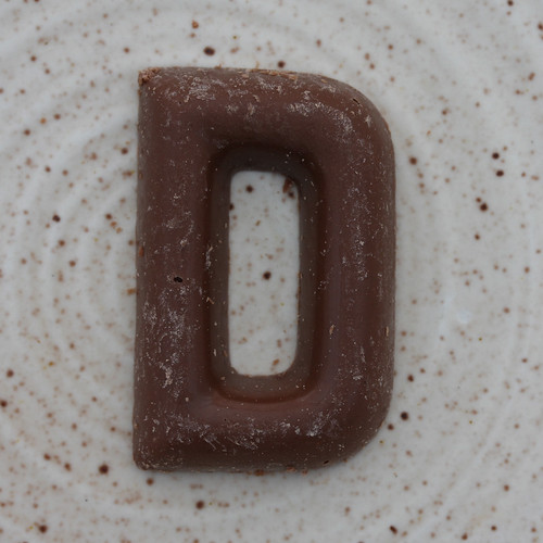 Letter D made of chocolate
