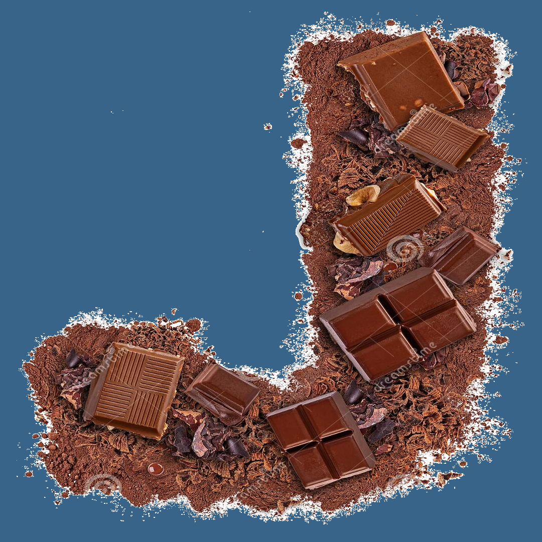 Letter J made of chocolate
